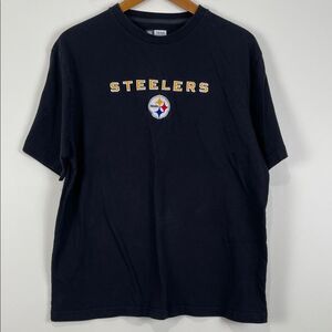 NFL Pittsburgh Steelers Embroidered Logo T-Shirt XL Unisex Football Black
